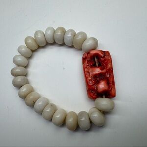 Artisan Coral Stone Stretch Bracelet – Gem Show Find